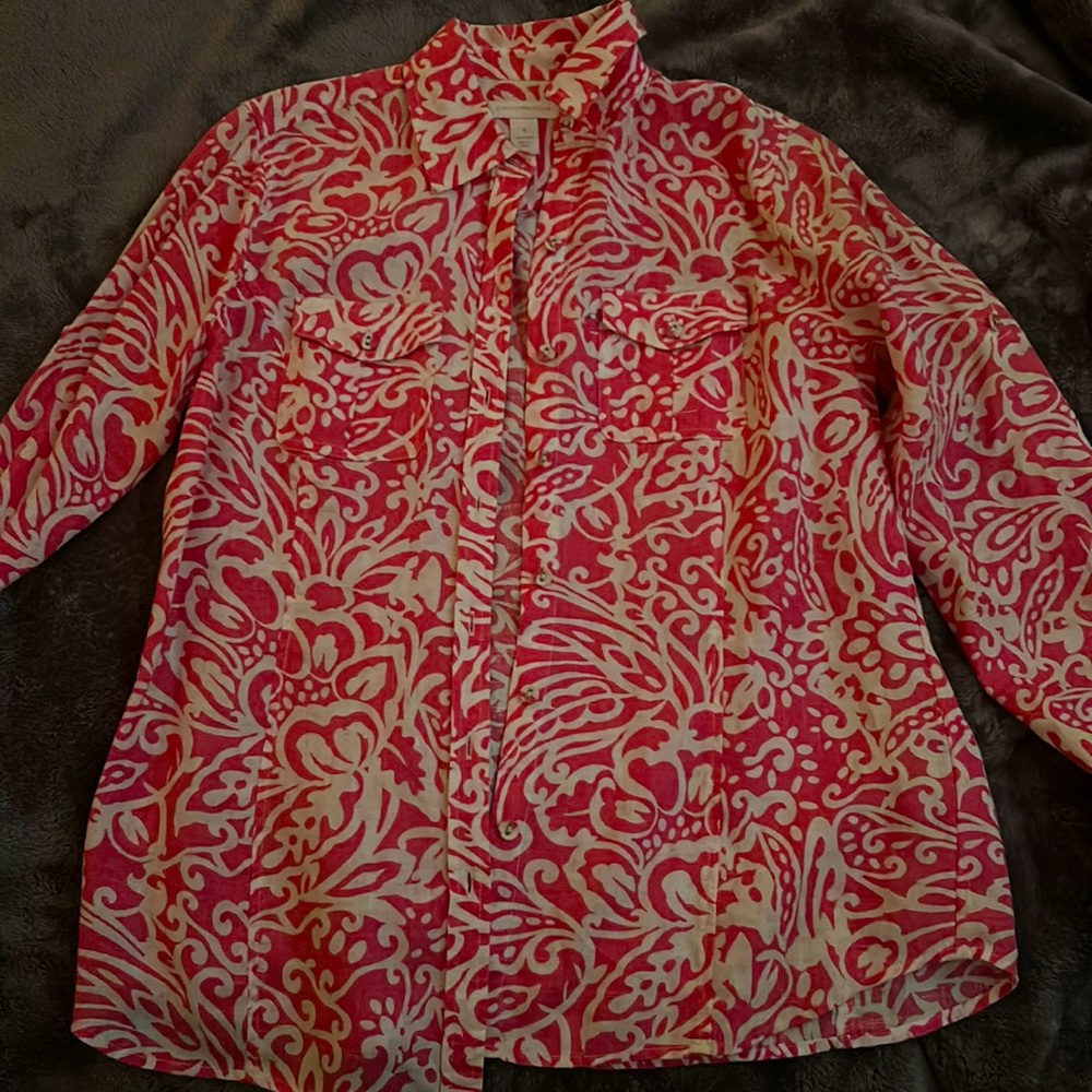 Charter Club Pink and White Button Up